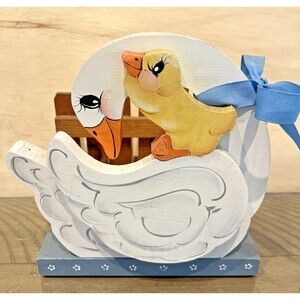 Vintage Duck Goose Napkin Holder 80s 90s cottage core country Farmhouse blue Woo